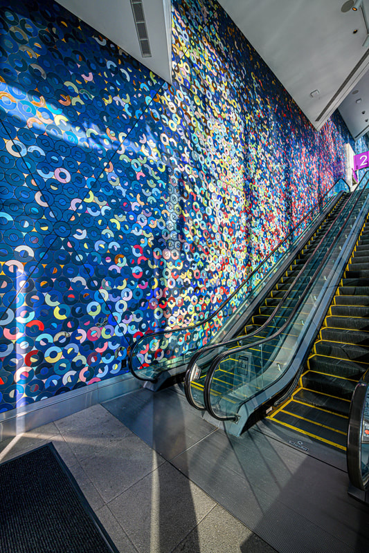 Beverly Center's glass escalator, The Beverly Center is an …